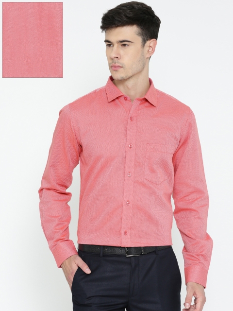 

Monte Carlo Men Red Regular Fit Self Design Formal Shirt