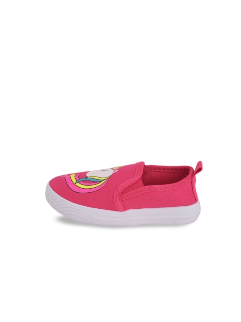 

Hopscotch Girls Pink Woven Design Slip-On Sneakers