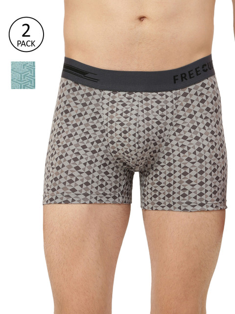 

FREECULTR Men Pack Of 2 Printed Trunk FC-PT-T-MSG-CMRB-02, Grey