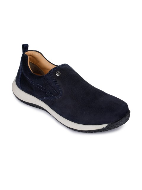 

Liberty Men Navy Blue Textured Slip-On Sneakers