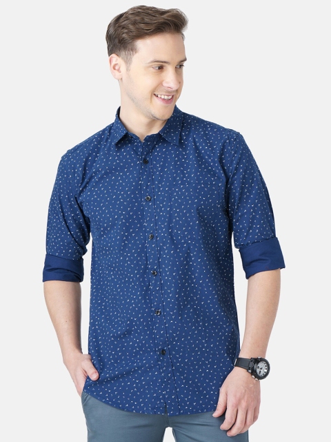 

SORATIA Men Blue Slim Fit Printed Casual Shirt