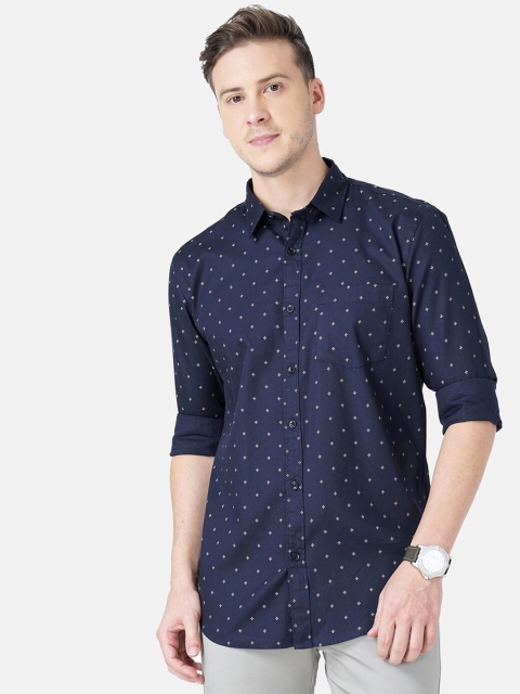 

SORATIA Men Navy Blue Slim Fit Floral Printed Casual Shirt