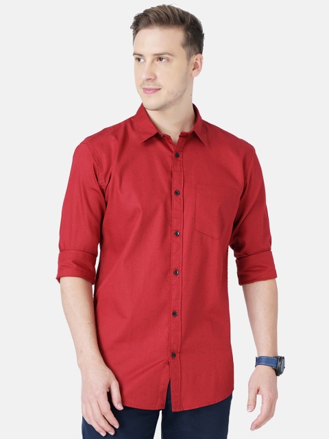 

SORATIA Men Red Slim Fit Casual Shirt