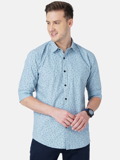 

SORATIA Men Blue Slim Fit Printed Casual Shirt