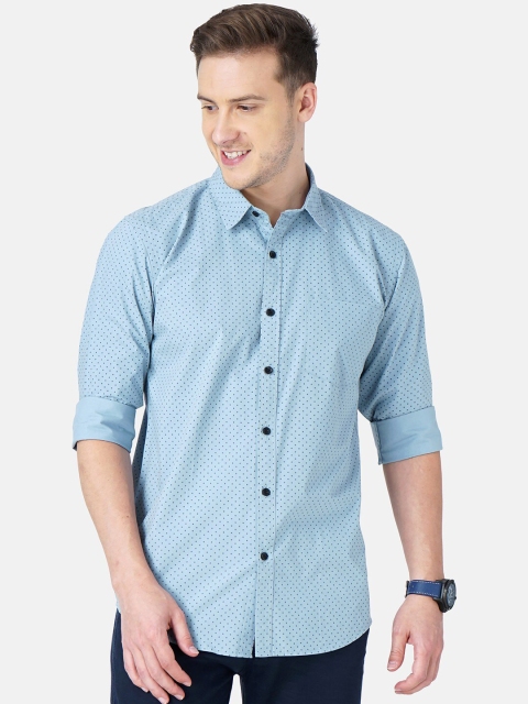 

SORATIA Men Blue Slim Fit Printed Casual Shirt