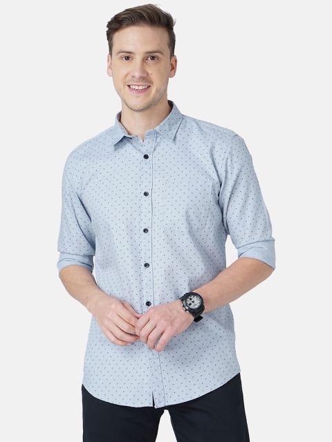 

SORATIA Men Blue Slim Fit Printed Casual Shirt