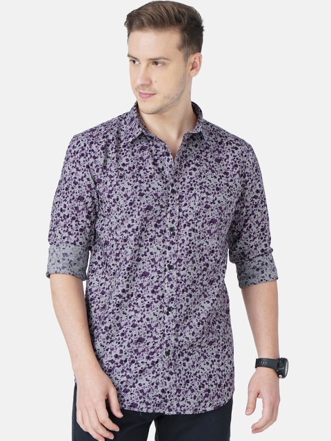 

SORATIA Men Violet Slim Fit Floral Printed Casual Shirt