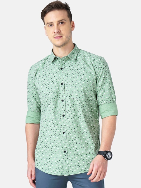 

SORATIA Men Green Slim Fit Floral Printed Casual Shirt