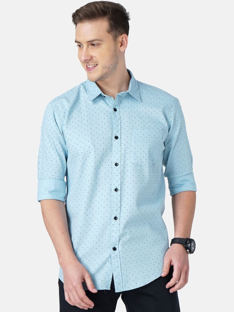 

SORATIA Men Blue Slim Fit Printed Casual Shirt