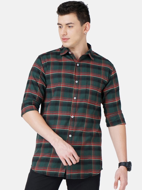 

SORATIA Men Green Slim Fit Buffalo Checks Checked Casual Shirt