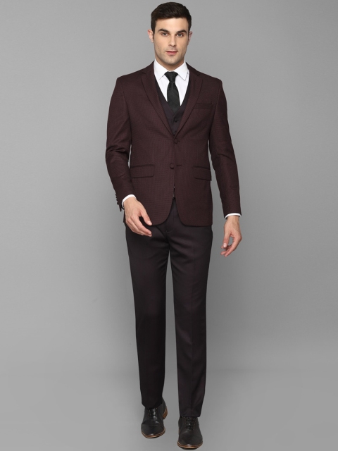 

Louis Philippe Men Brown Self design Three-Piece Single Breasted Slim-Fit Suits