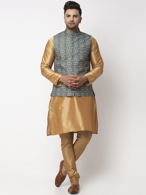 

Benstoke Men Copper-Toned Kurta with Churidar