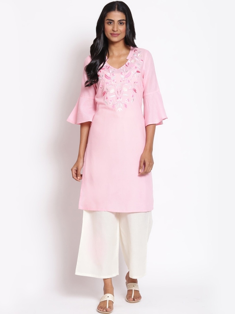

AURELIA Women Pink Yoke Design Kurta with Patiala