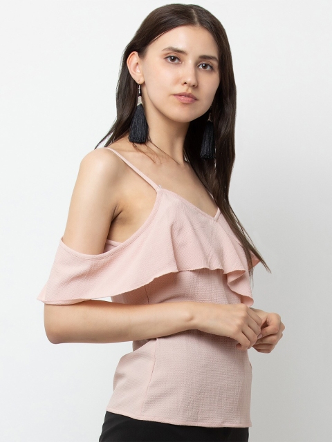 

DODO & MOA Peach-Coloured & turtledove Crepe Top