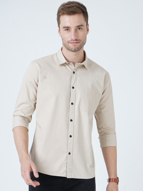 

SORATIA Men Beige Slim Fit Casual Shirt