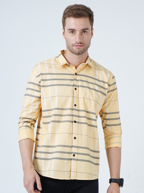

SORATIA Men Yellow Slim Fit Casual Shirt