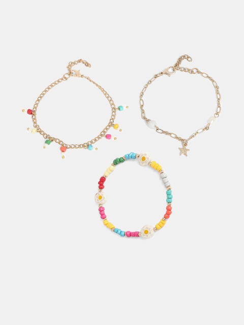 

20Dresses Women Yellow & White Pack of 3 Charm Bracelet
