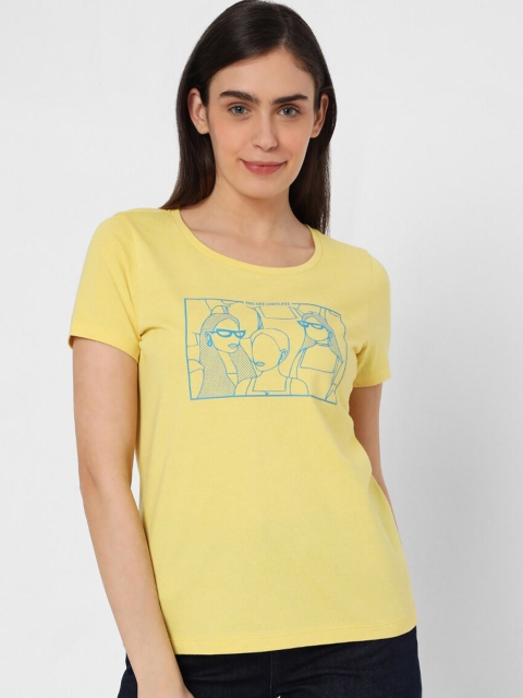 

Vero Moda Women Yellow Printed T-shirt