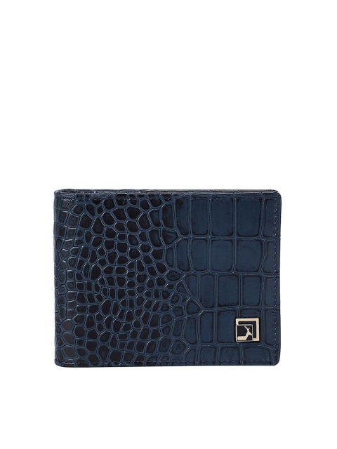 

Da Milano Men Blue Textured Leather Card Holder