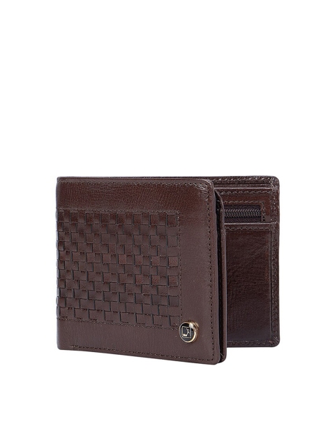 

Da Milano Men Brown Textured Leather Two Fold Wallet