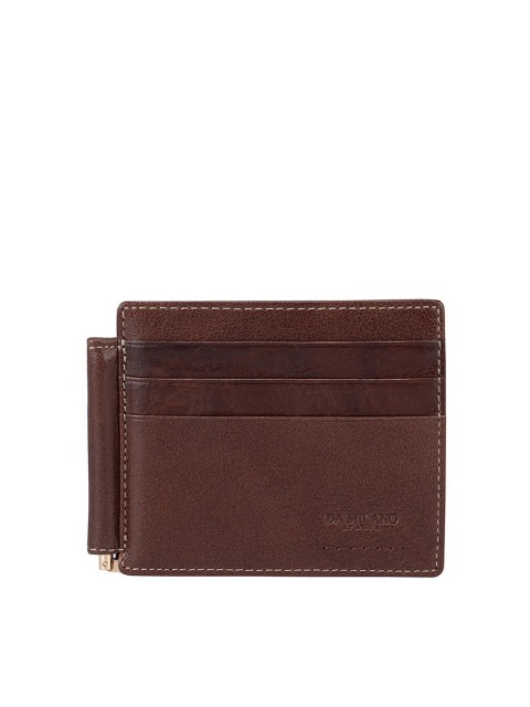 

Da Milano Men Brown Textured Leather Money Clip