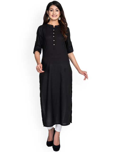 

Swasti Women Black Flared Sleeves Floral Kurta