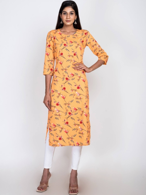 

Swasti Women Orange Floral Printed Floral Kurta