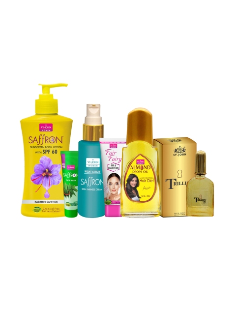 

VI-JOHN Sunscreen Lotion , Face Serum , Fair Fairy, Almond Oil , Neem Facewash and Trillion Perfume Beauty Gift Set, Multi