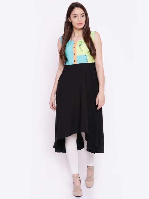 

Span Women Black Yoke Design A-Line Kurta