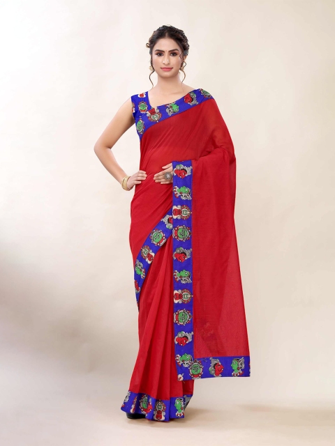 

AADVIKA Maroon & Blue Woven Design Banarasi Saree