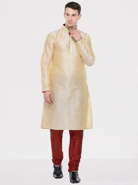 

RG DESIGNERS Men Cream-Coloured Kurta with Pyjamas