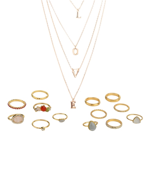 

Lilly & sparkle Gold-Plated Gold Pearl Studded Jewellery Set