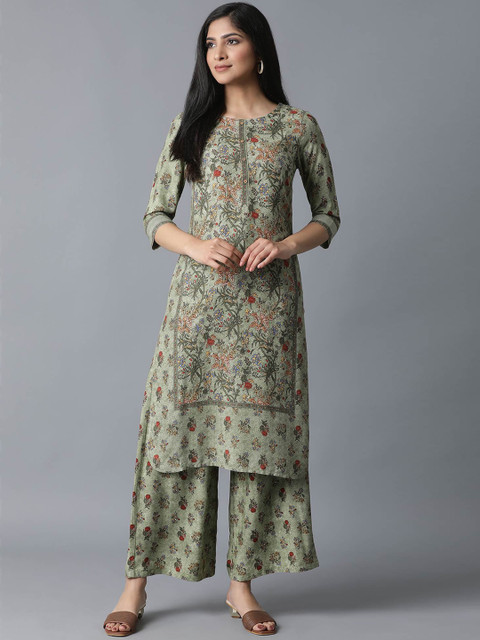 

elleven Women Blue Floral Printed Trousers