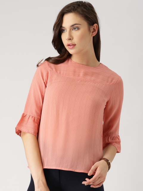 

Marie Claire Women Dusty Pink Self-Striped Top