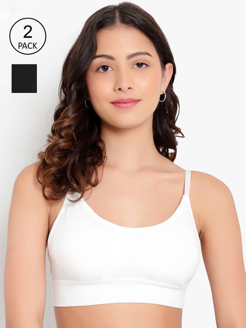 

PARKHA Pack of 2 Bralette Bras, Black