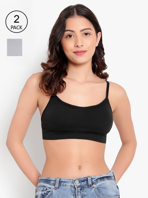 

PARKHA Set of 2 Black & Grey Bralette Bra