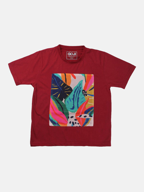 

GOJI Kids Maroon Graphic Printed T-shirt