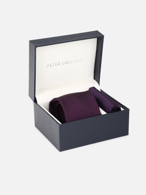 

Peter England Purple Tie & Pocket Square Gift Set