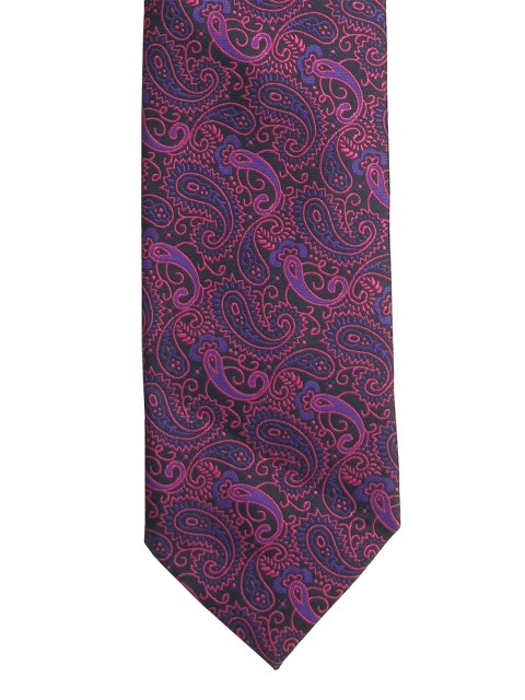 

Calvadoss Men Purple & Pink Woven Design Broad Tie