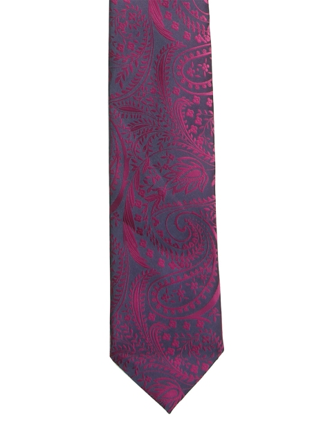 

Calvadoss Men Purple & Grey Woven Design Broad Tie