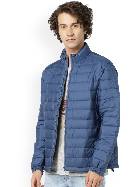 

Celio Men Blue Geometric Puffer Jacket