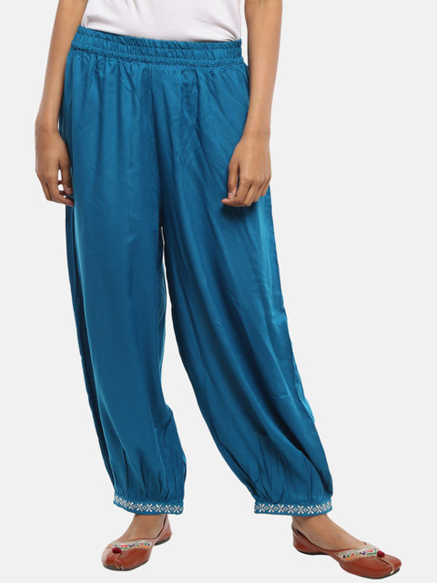 

V-Mart Women Teal Blue Solid Loose Fit Salwars