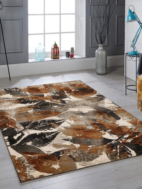 

OBSESSIONS Brown & White Abstract Carpets