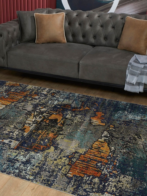 

OBSESSIONS Blue Abstract Rectangular Carpet