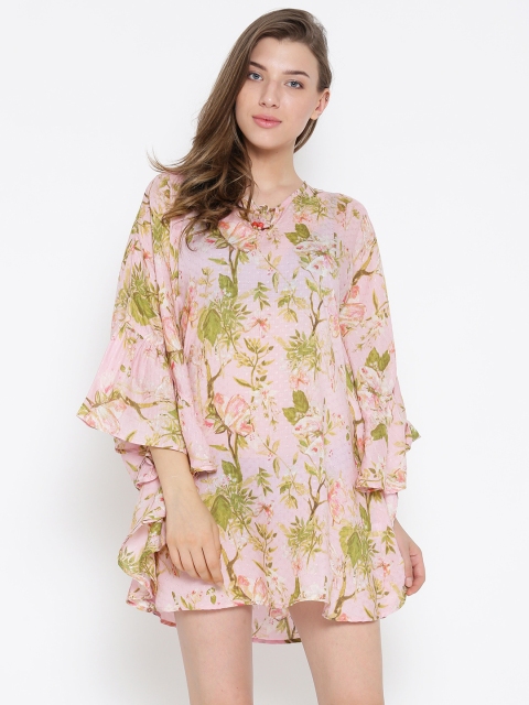 

The Kaftan Company Pink Floral Print Kaftan Cover-Up Dress RW_HAWAII003
