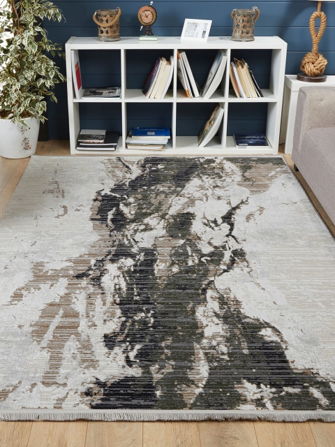 

OBSESSIONS Grey Abstract Rectangular Carpets