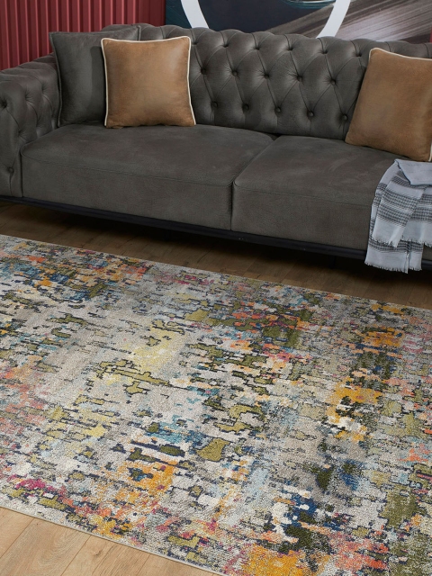 

OBSESSIONS Blue & Yellow Abstract Carpets