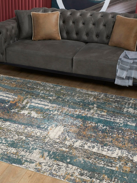 

OBSESSIONS Blue Abstract Rectangular Carpets