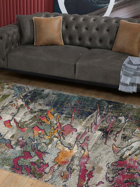 

OBSESSIONS Blue Abstract Rectangular Carpet