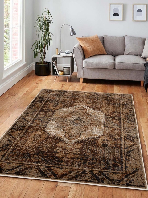 

OBSESSIONS Brown Ethnic Motifs Rectangular Carpets